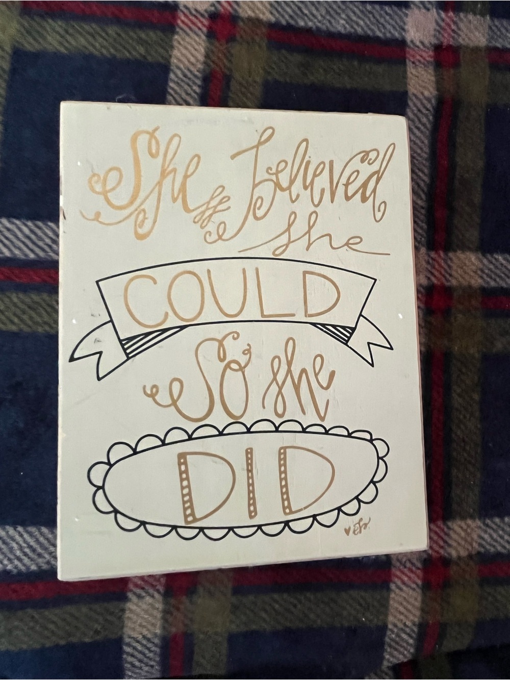 Motivational Wall Art Plaque - White and Gold